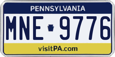 PA license plate MNE9776