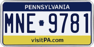 PA license plate MNE9781