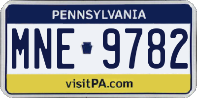 PA license plate MNE9782