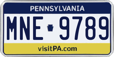 PA license plate MNE9789