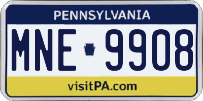 PA license plate MNE9908