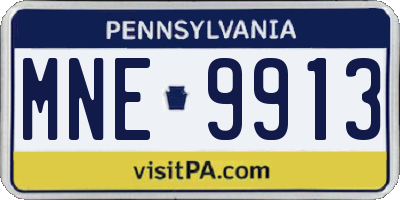PA license plate MNE9913