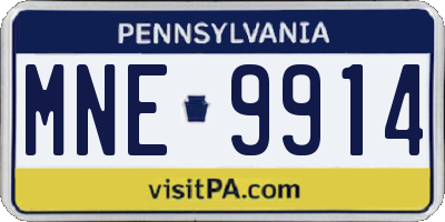 PA license plate MNE9914