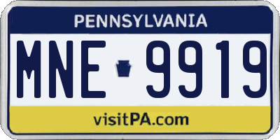 PA license plate MNE9919