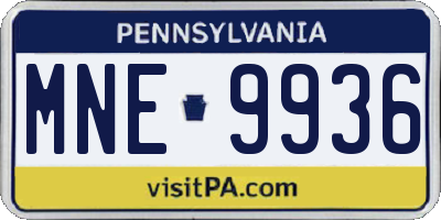 PA license plate MNE9936