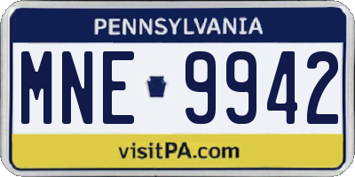 PA license plate MNE9942