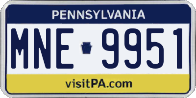 PA license plate MNE9951