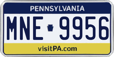 PA license plate MNE9956