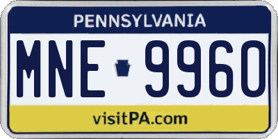PA license plate MNE9960