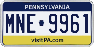 PA license plate MNE9961
