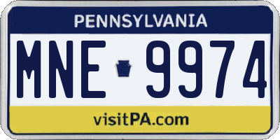 PA license plate MNE9974
