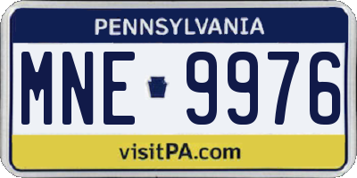 PA license plate MNE9976