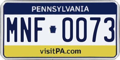 PA license plate MNF0073