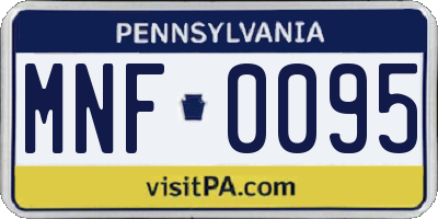 PA license plate MNF0095