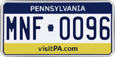 PA license plate MNF0096