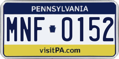 PA license plate MNF0152
