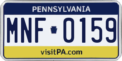 PA license plate MNF0159