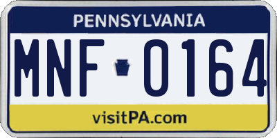 PA license plate MNF0164