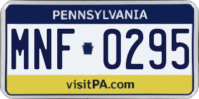 PA license plate MNF0295