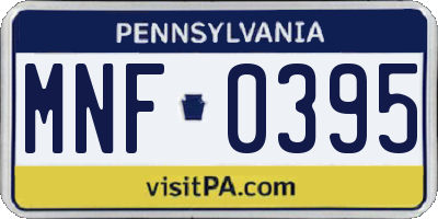 PA license plate MNF0395