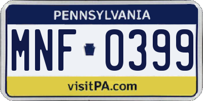 PA license plate MNF0399