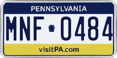 PA license plate MNF0484