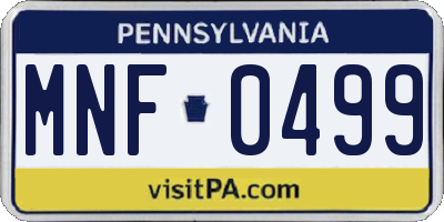 PA license plate MNF0499