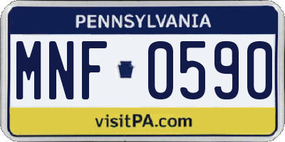 PA license plate MNF0590