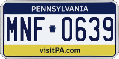 PA license plate MNF0639