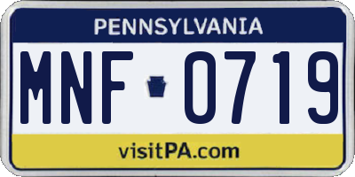 PA license plate MNF0719