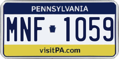 PA license plate MNF1059