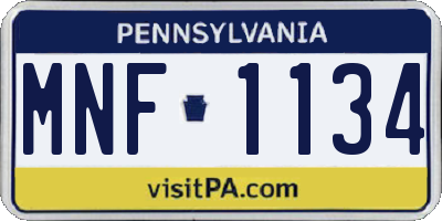 PA license plate MNF1134