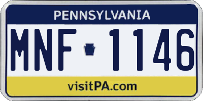 PA license plate MNF1146