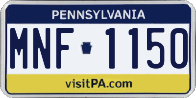 PA license plate MNF1150