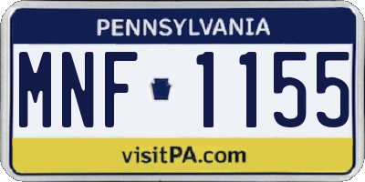 PA license plate MNF1155