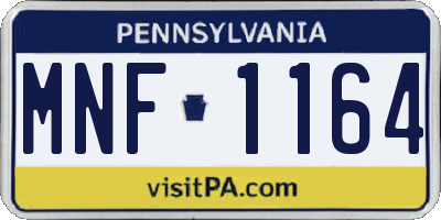 PA license plate MNF1164