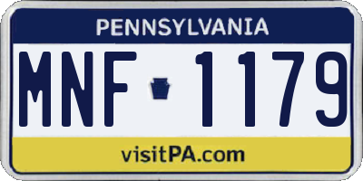 PA license plate MNF1179