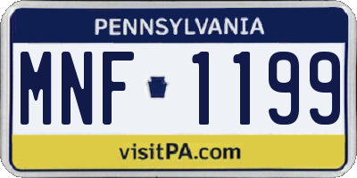 PA license plate MNF1199