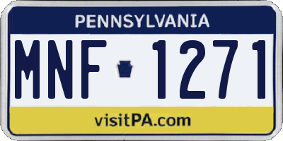 PA license plate MNF1271