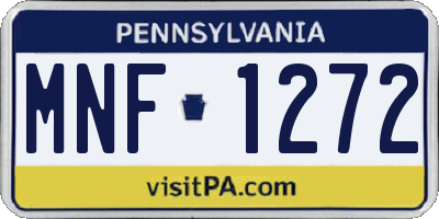 PA license plate MNF1272
