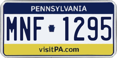 PA license plate MNF1295