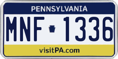 PA license plate MNF1336