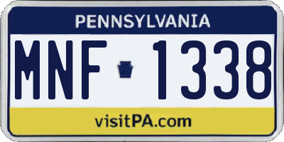 PA license plate MNF1338