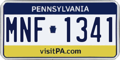 PA license plate MNF1341