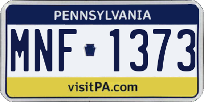 PA license plate MNF1373