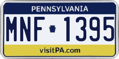 PA license plate MNF1395