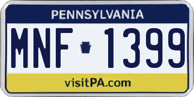 PA license plate MNF1399