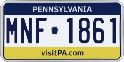 PA license plate MNF1861