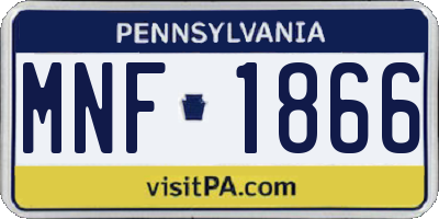 PA license plate MNF1866