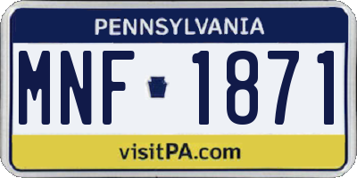 PA license plate MNF1871
